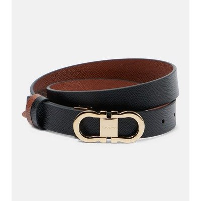 Ferragamo黑棕双面Gancini皮带