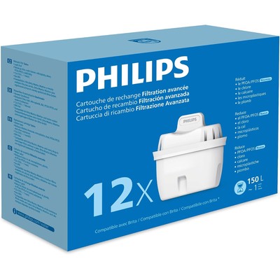 Philips 飞利浦 高级过滤滤水壶替换滤芯（12支装，兼容BRITA）