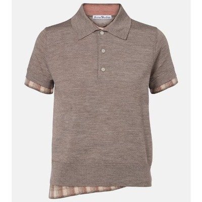 Acne Studios 格纹层叠羊毛Polo毛衣