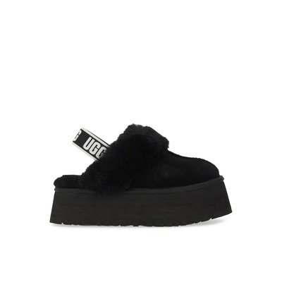 UGG Funkette毛绒拖鞋（黑色）