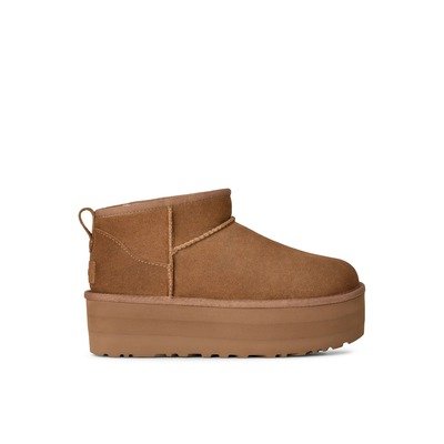 UGG Classic Ultra Mini Platform厚底短靴（栗棕）