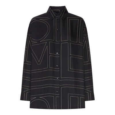 Toteme SILK SHIRT WITH MONOGRAM EMBROIDERY