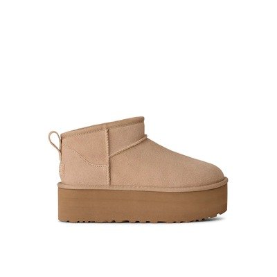 UGG Classic Ultra Mini Platform厚底短靴（沙色）