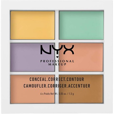 NYX六色修色遮瑕盘£9,多种肤色修饰,随身补妆