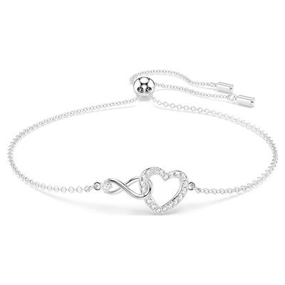 Swarovski Hyperbola无限符号与爱心手链(1件)