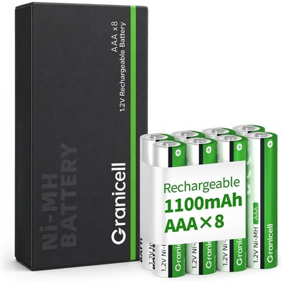 Granicell AAA 7号镍氢充电电池 1100mAh 8节装