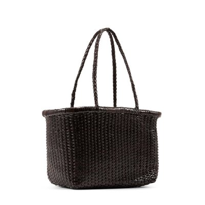 B Weave Small 编织皮革手提篮包