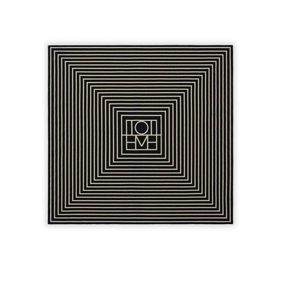 Toteme BLACK SILK SCARF WITH MONOGRAM DETAIL