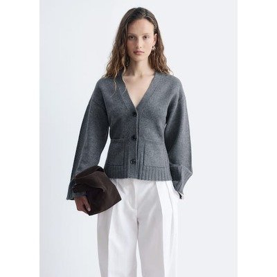 Cardigan cintré en maille - Gris foncé
