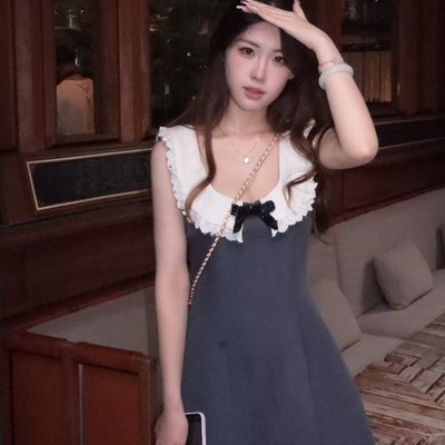 SHUSHU/TONG 蝴蝶结无袖连衣裙