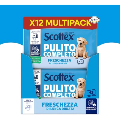 Scottex Pulito Completo 湿厕纸 12包共504片