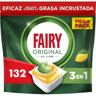 Fairy Original洗碗机胶囊柠檬味132颗21€,一颗约0.16€