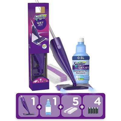 Swiffer WetJet 喷雾拖把完整套装（5 湿巾+清洁液+电池）