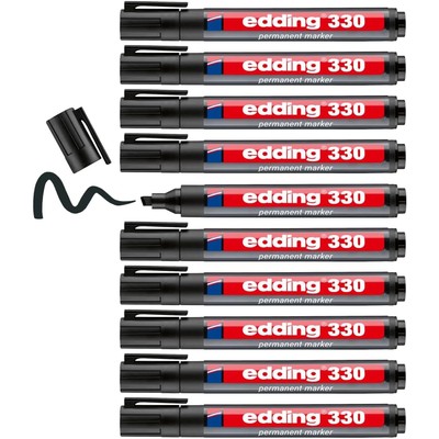 edding 330 永久记号笔 黑色 斜头1-5mm 10支装