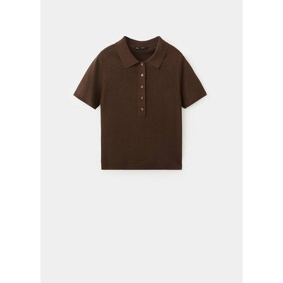 巧克力色Polo领针织衫