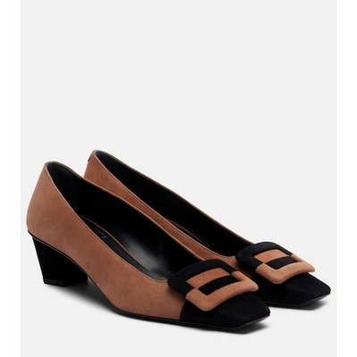 Roger Vivier Belle Vivier 麂皮高跟鞋 棕色