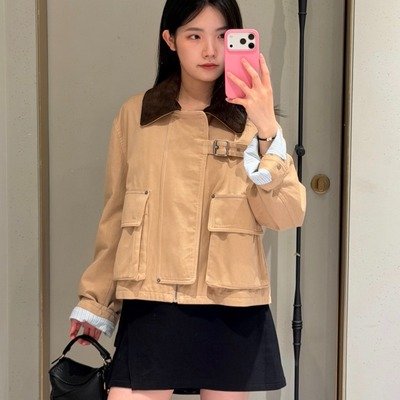 Loewe米色棉质派克短外套