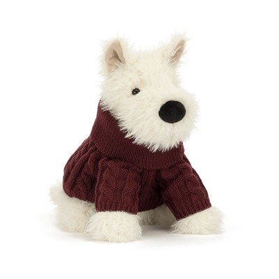 JellycatMunro Scottie Dog 'Winter Jumper'25cm