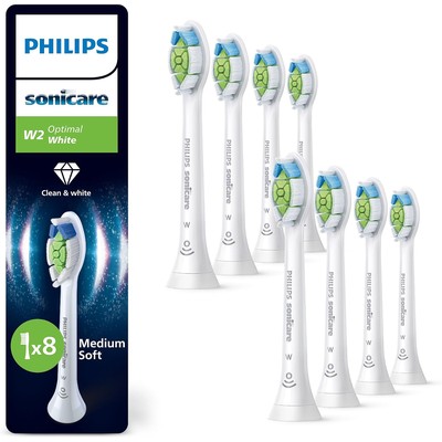 飞利浦 Philips Sonicare W2 Optimal White 原装替换刷头 8 支装(白色,HX6068/87)
