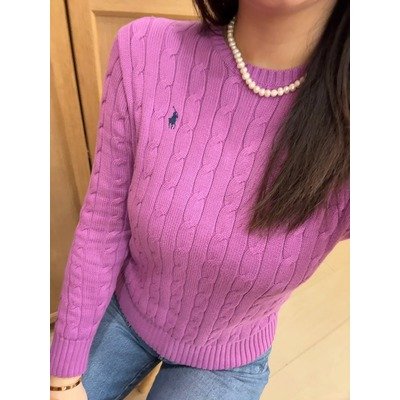 Ralph Lauren 女款粉色麻花毛衣