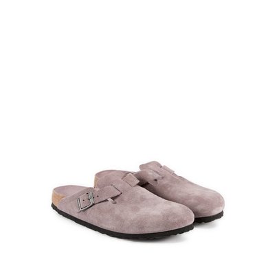 Birkenstock 波士顿麂皮平底穆勒鞋