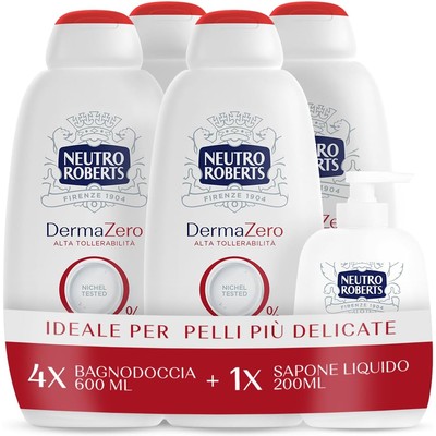 Neutro Roberts 低敏无香沐浴露 600ml×4瓶 + 保湿洗手液 200ml