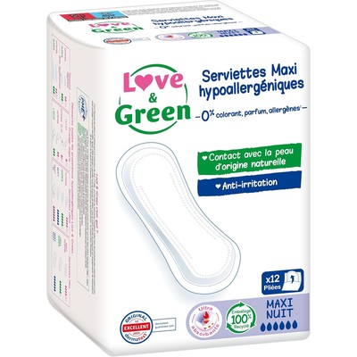 Love & Green 环保抑菌卫生巾 MAXI