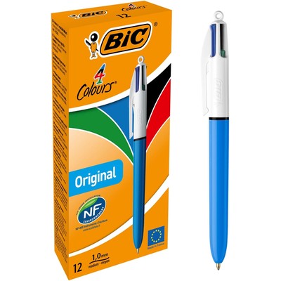 BIC 比克 4 Colours 经典四色圆珠笔 中号笔尖 12支盒装