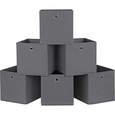 SONGMICS 可折叠布艺收纳箱 30×30×30cm 6个装 灰色