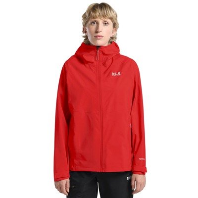 Jack Wolfskin 女款PRELIGHT 2.5L轻量雨壳｜红色
