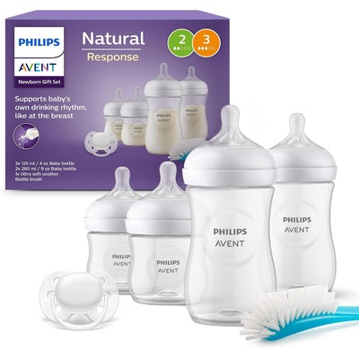 Philips Avent 飞利浦新安怡 Natural Response 新生儿奶瓶礼盒（4个奶瓶+安抚奶嘴+奶瓶刷）