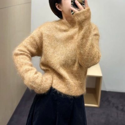 COS女款圆领毛衣·混色驼色
