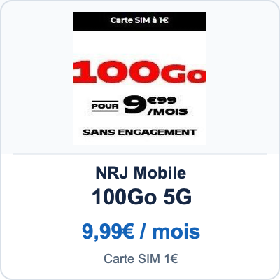 NRJ Mobile · SIM 卡 1€
