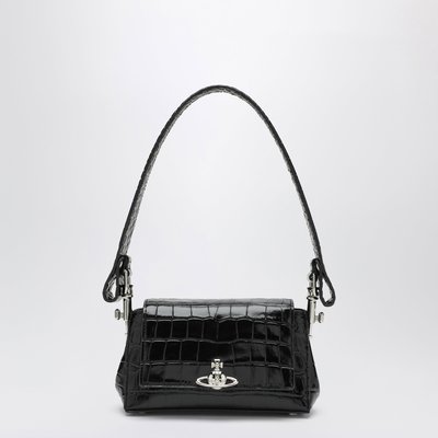 Vivienne Westwood 黑色 Hazel 鳄鱼纹漆皮包