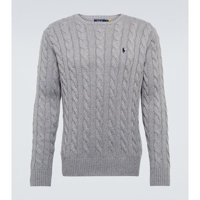 Polo Ralph Lauren 绞花纯棉针织衫(灰色)