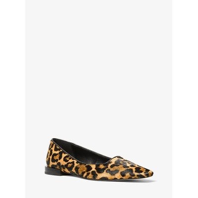 Michael Kors Darrah豹纹小牛毛芭蕾鞋·ORANGE SOUCI