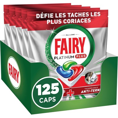 Fairy Platinum Plus洗碗机洗碗块125颗28€,订阅价,无香型