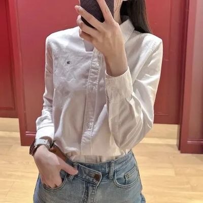 tommyhilfiger华夫格混纺棉衬衫