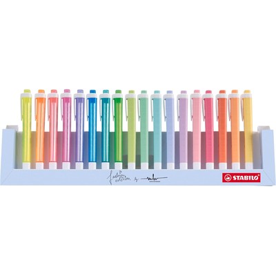 STABILO Swing Cool荧光笔18支套装11€,带支架笔盒