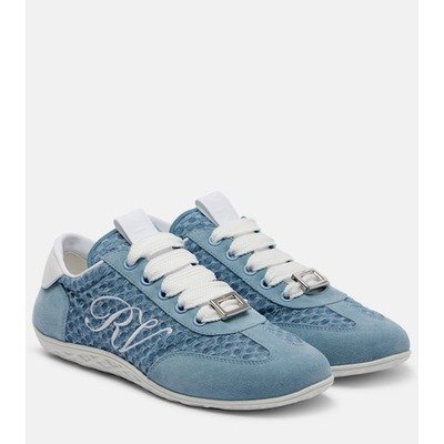 Roger Vivier Viv 麂皮拼接休闲鞋 蓝色｜1双