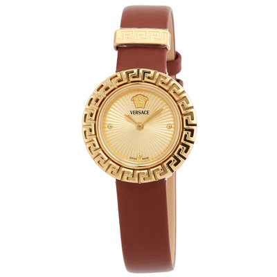 Versace La Greca金盘皮带女表 VE8C00124