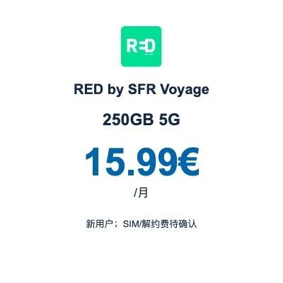 RED by SFR Voyage 250GB 5G|15.99€/月