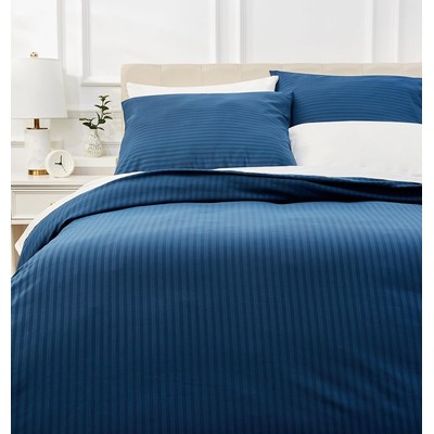 Amazon Basics 双人床品三件套 240×220cm 藏蓝条纹