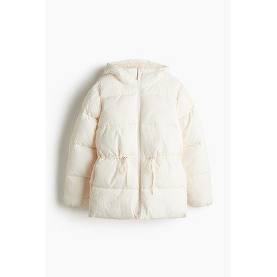 H&M奶油色收腰棉服