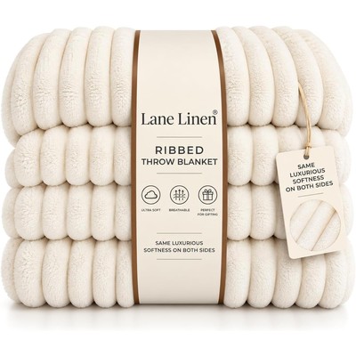 LANE LINEN 法兰绒毯 127×152cm 白色