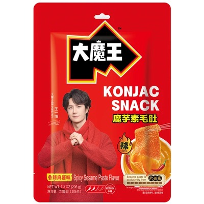 盐津铺子 大魔王魔芋素毛肚 香辣芝麻酱味 206g