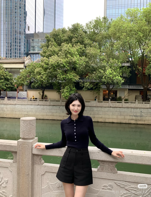 罗纹polo领毛衣