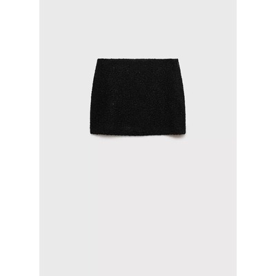 毛圈羊羔毛感迷你半裙|黑色