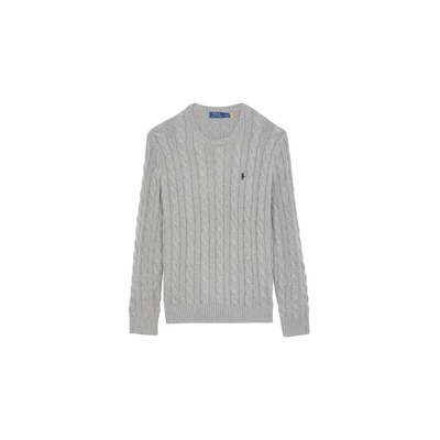 Polo Ralph Lauren圆领棉质针织毛衣(灰)