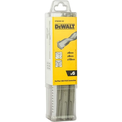 得伟 DeWalt SDS-PLUS 钻头6支套装 Ø6/8/10mm